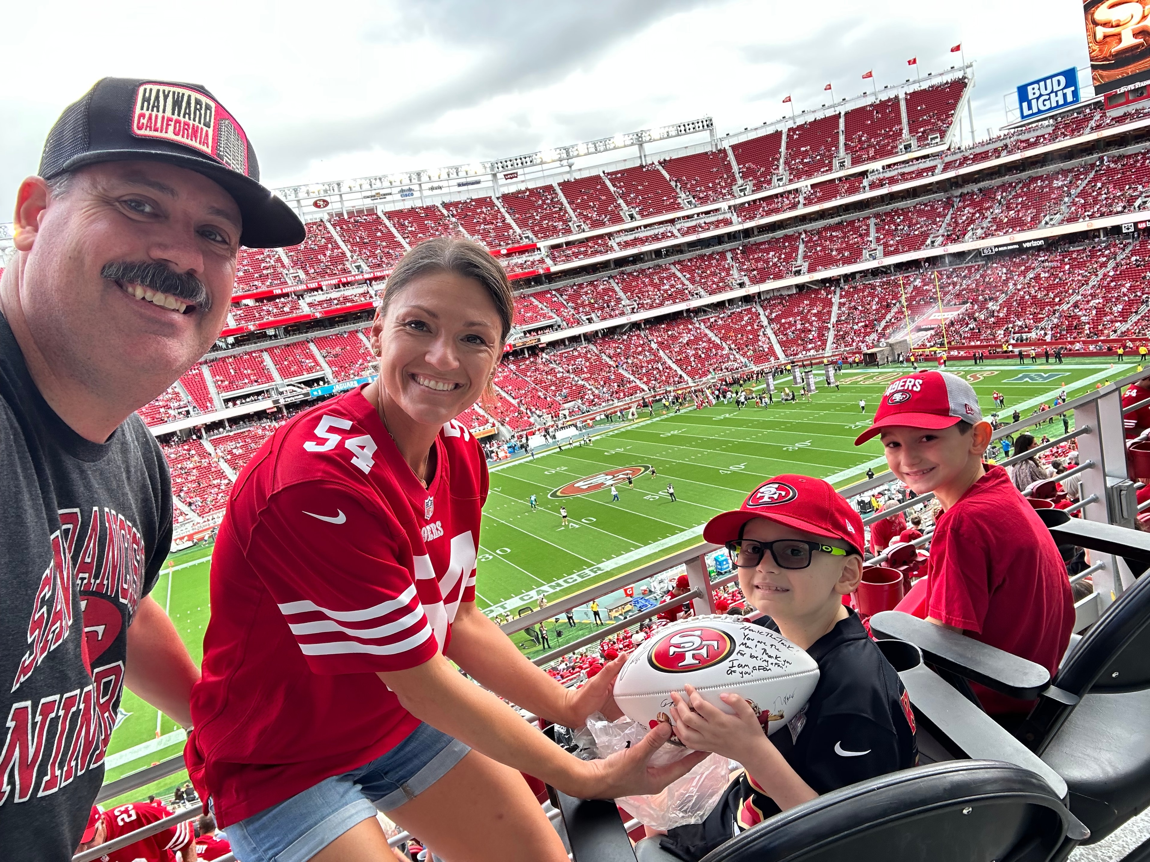 Hank at a 49ers game with family